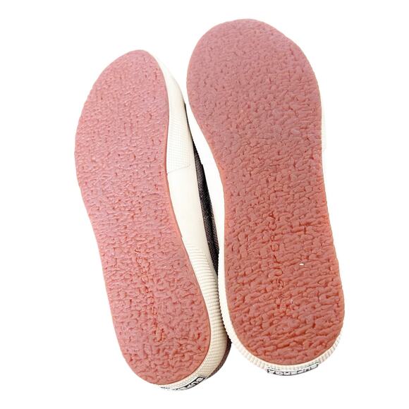 Superga Silver Metallic Sequin Platform Sneakers Sz 9 - Picture 6 of 7